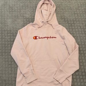 light pink champion hoodie